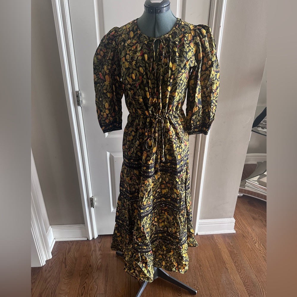 FARM Rio Starfruit Green and Yellow Floral Tiered Maxi Dress NWT size S - Picture 6 of 11